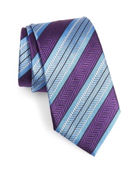 Ermenegildo Zegna Herringbone Stripe Silk Tie