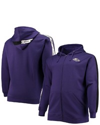 FANATICS Branded Purple Baltimore Ravens Big Tall Full Zip Hoodie