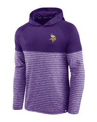 FANATICS Branded Purple Minnesota Vikings Line Up Shadow Stripe Long Sleeve Hoodie T Shirt