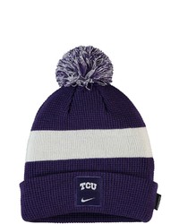Nike Purple Tcu Horned Frogs 2021 Team Sideline Cuffed Knit Hat With Pom At Nordstrom