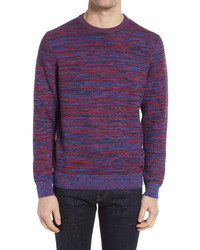 Violet Horizontal Striped Crew-neck Sweater