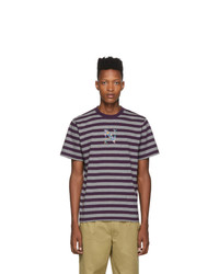 Noah NYC Purple And Grey Striped Bouquet T Shirt