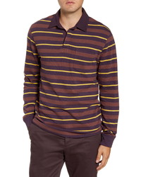 Violet Horizontal Striped Polo Neck Sweater