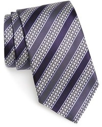 Violet Horizontal Striped Silk Tie