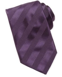 Brioni Textured Stripe Silk Tie Purple