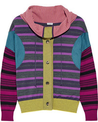 Loewe Striped Wool Blend Sweater Purple