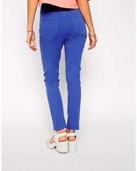 Asos Collection Farleigh High Waist Slim Mom Jeans In Cobalt