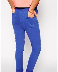 Asos Collection Farleigh High Waist Slim Mom Jeans In Cobalt
