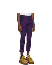 DSQUARED2 Purple Tie And Dye Ski Biker Jeans