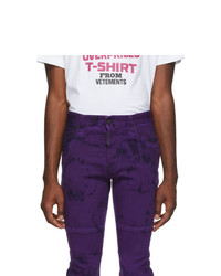 DSQUARED2 Purple Tie And Dye Ski Biker Jeans