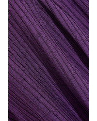 Ellery Conrad Ribbed Stretch Knit Midi Dress Purple