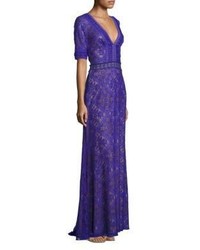 Violet Lace Evening Dress