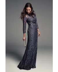 Adrianna Papell Illusion Yoke Lace Gown