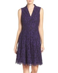 Violet Lace Fit and Flare Dress