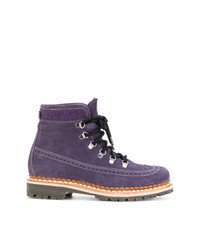 Violet Lace-up Flat Boots