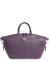 Tory Burch Ivy Leather Satchel Brown