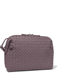 Bottega Veneta Nodini Small Intrecciato Leather Shoulder Bag Purple