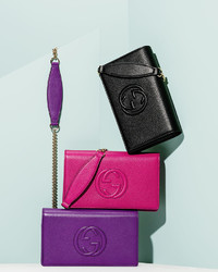 Gucci Soho Leather Mini Chain Bag Purple