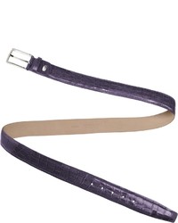 Manieri Violet Croco Stamped Leather Belt