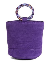 Violet Leather Bucket Bag