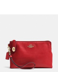 Coach Large Pouch Wristlet In Leather