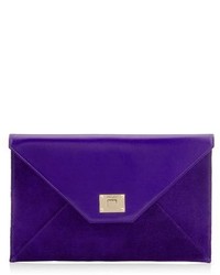 Jimmy Choo Rosetta Smooth Leather And Suede Clutch Bag