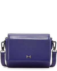 Halston Heritage Structured Mini Leather Crossbody Bag Violet
