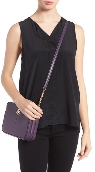 Tory Burch Ivy Leather Crossbody Bag Purple, $375 | Nordstrom | Lookastic