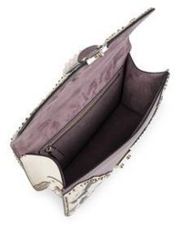 Valentino Rocklock Medium Lasercut Leather Shoulder Bag