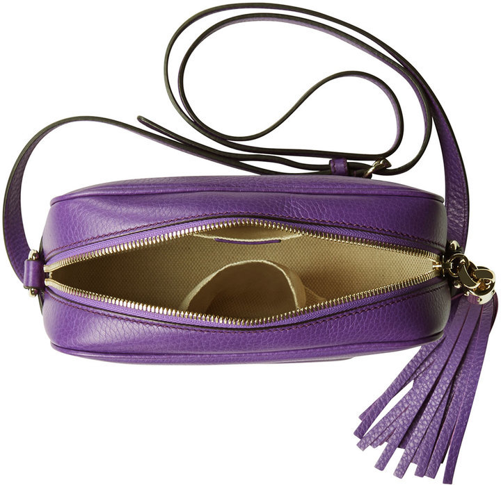 Gucci Soho Cross Body Bag Tassel GG Purple Leather ref.325095 - Joli Closet