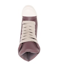 Rick Owens High Top Padded Leather Sneakers