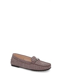 Tod's Tods Croc Embossed Double T Loafer