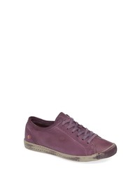 Violet Leather Low Top Sneakers