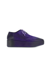 Violet Leather Oxford Shoes