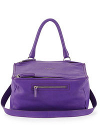 Violet Leather Satchel Bag