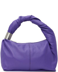 Violet Leather Tote Bag