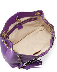 Gucci Soho Medium Leather Tote Bag Purple