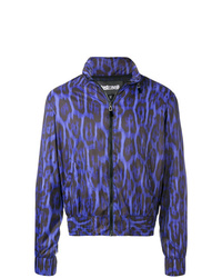Violet Leopard Bomber Jacket