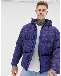 Violet Leopard Puffer Jacket