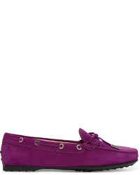 Tod's City Gommino Nubuck Loafers Violet