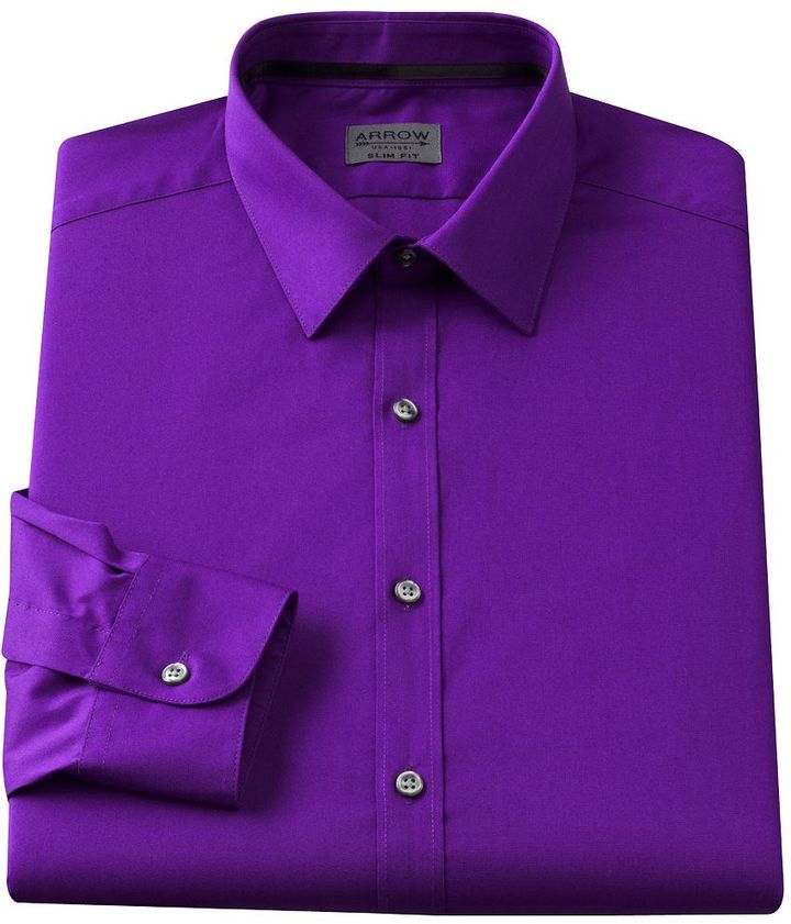 Arrow Slim Fit Solid Point Collar Dress Shirt, $45 | Kohl's | Lookastic