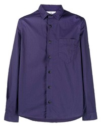 Stone Island Compass Embroidered Cotton Shirt