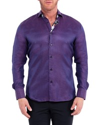 Maceoo Einstein Classic Dot Purple Contemporary Fit Button Up Shirt