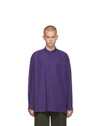 Issey Miyake Men Purple Tc Stand Collar Shirt