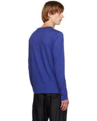 Dries Van Noten Blue Crewneck Long Sleeve T Shirt