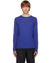 Dries Van Noten Blue Crewneck Long Sleeve T Shirt