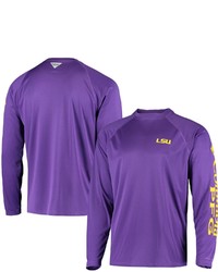 Columbia Pfg Purple Lsu Tigers Terminal Tackle Omni Shade Long Sleeve T Shirt