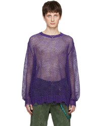 Violet Mesh Crew-neck Sweater
