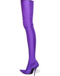 Balenciaga Spandex Thigh Boots Purple