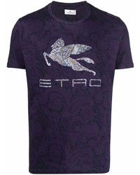 Etro Paisley Logo Print T Shirt